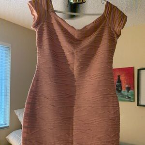 Peach with Gold Speckles Cocktail Dress